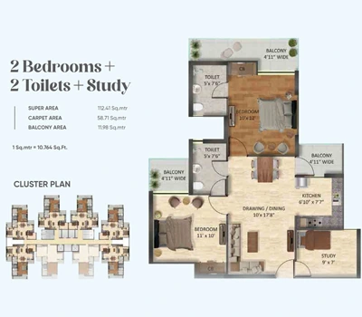 Saviour Vridhi 3bhk Floor Plan